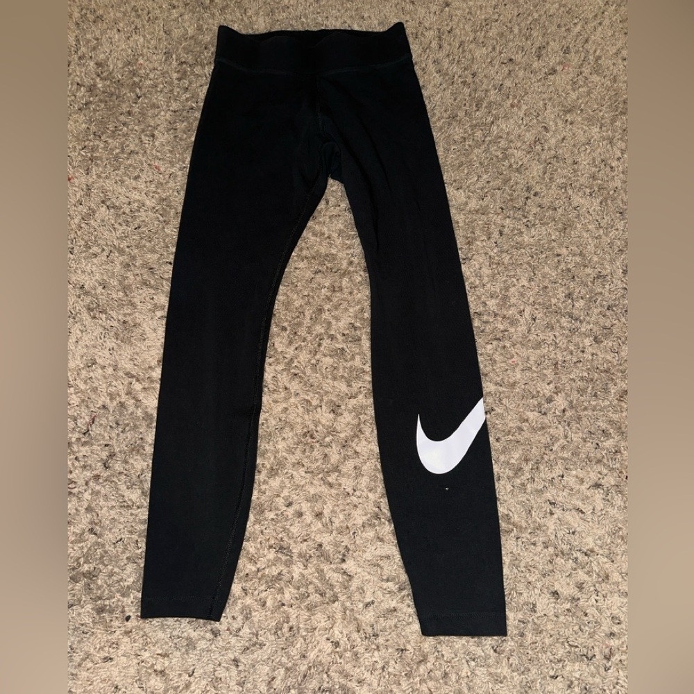 Nike Kids Black and White Logo Leggings